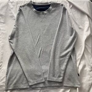 Eddie Bauer Waffle Knit Thermal Long Sleeve Shirt Grey Men's XL